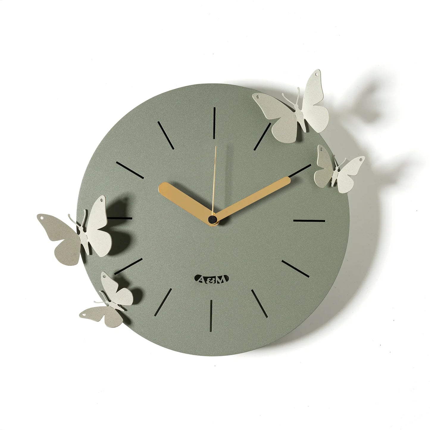 Arti e Mestieri "Battito d'Ali" orologio con farfalle (giada/avorio)