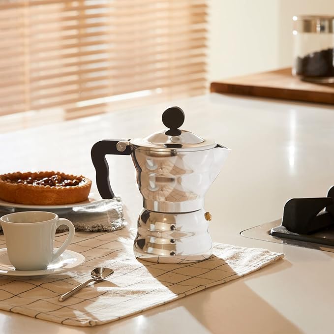 Alessi "Moka" AAM33/1 caffettiera espresso di design in fusione di alluminio, 1 tazze