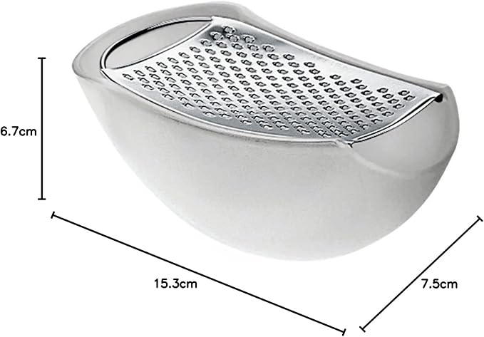 Alessi "Parmenide" grattugia per formaggio in resina termoplastica e acciaio lucido, ghiaccio
