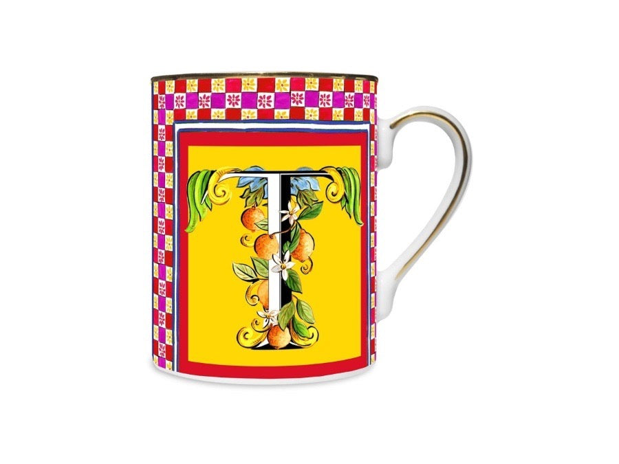 Baci Milano Ortigia - mug in porcellana, lettera T