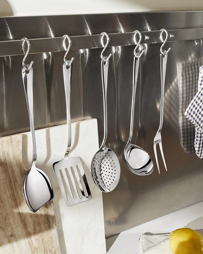 Alessi AJM set 5 mestoli da cucina di design in acciaio lucido