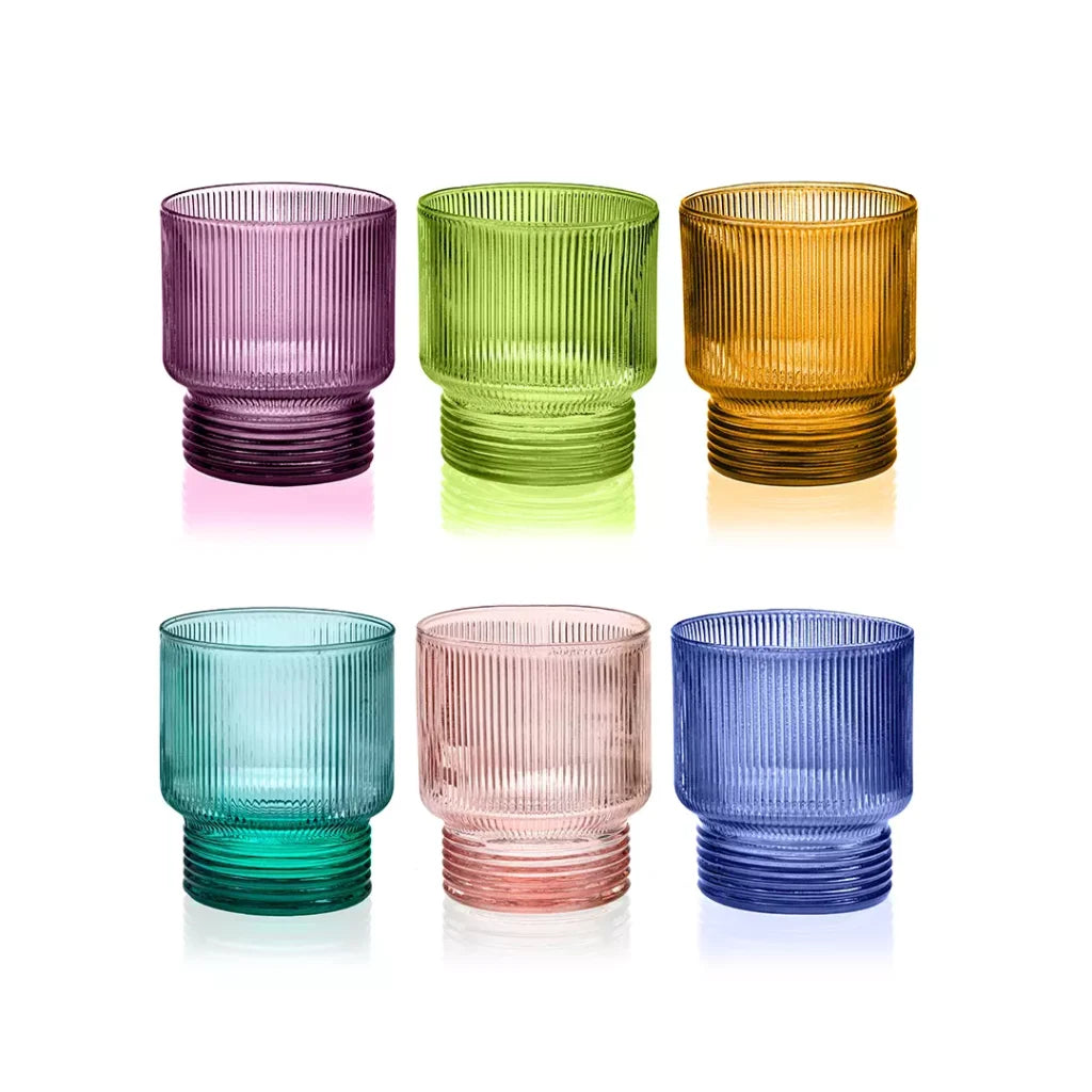 IVV "Todomodo" set 6 bicchieri in vetro temperato, colori assortiti 30 cl