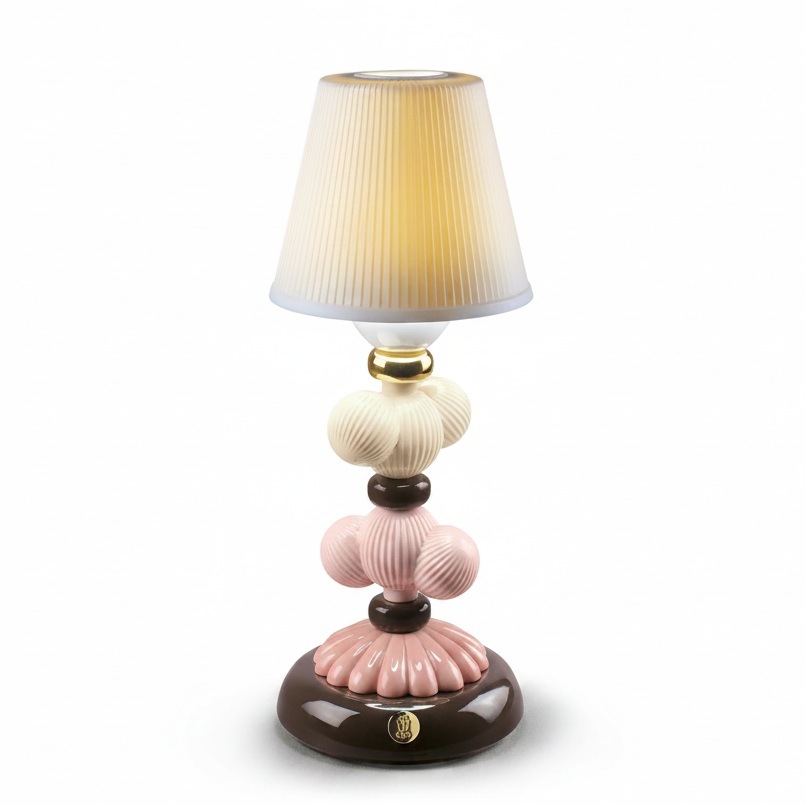 Lladro` "Firefly cactus" lampada da tavolo autunno dorato rosa