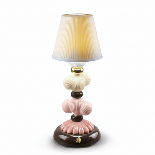 Lladro` "Firefly cactus" lampada da tavolo autunno dorato rosa