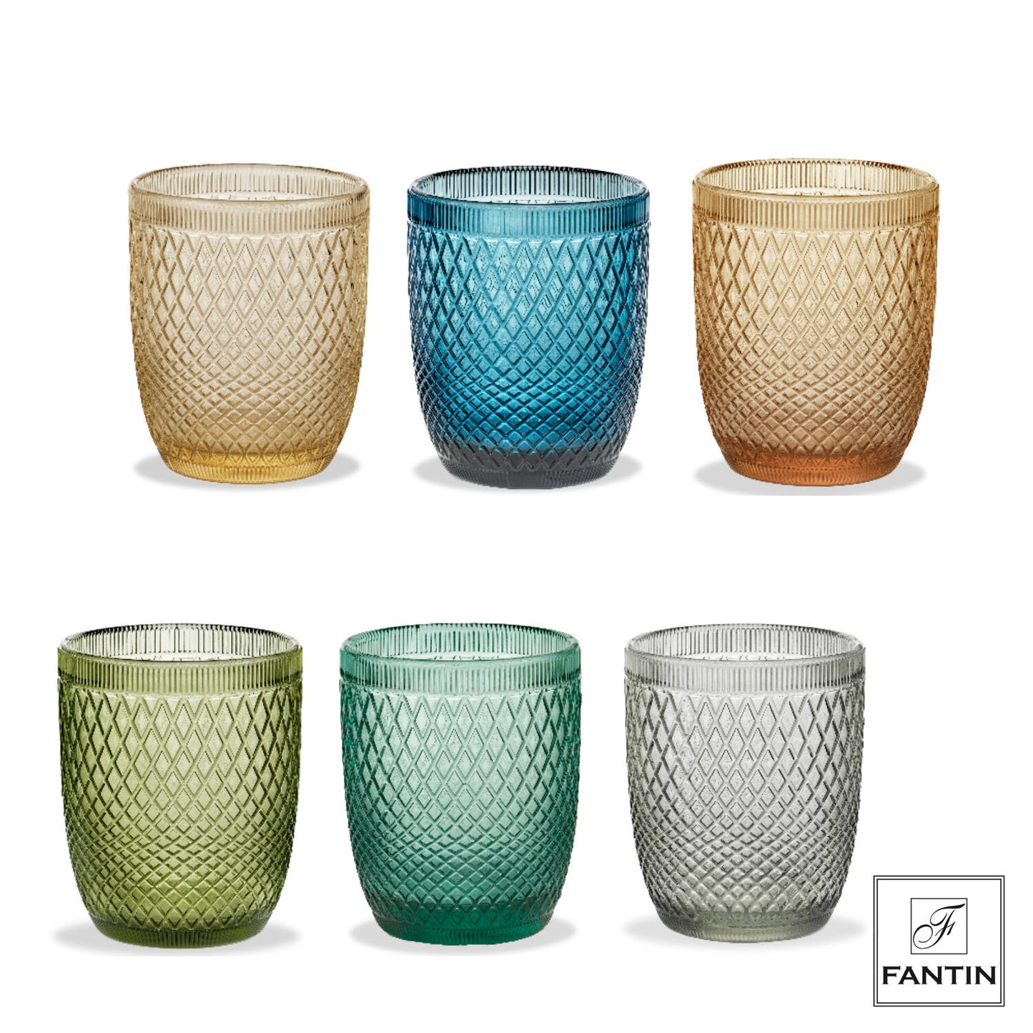 Fantin Argenti - Set 6 bicchieri acqua colorati 380 ml