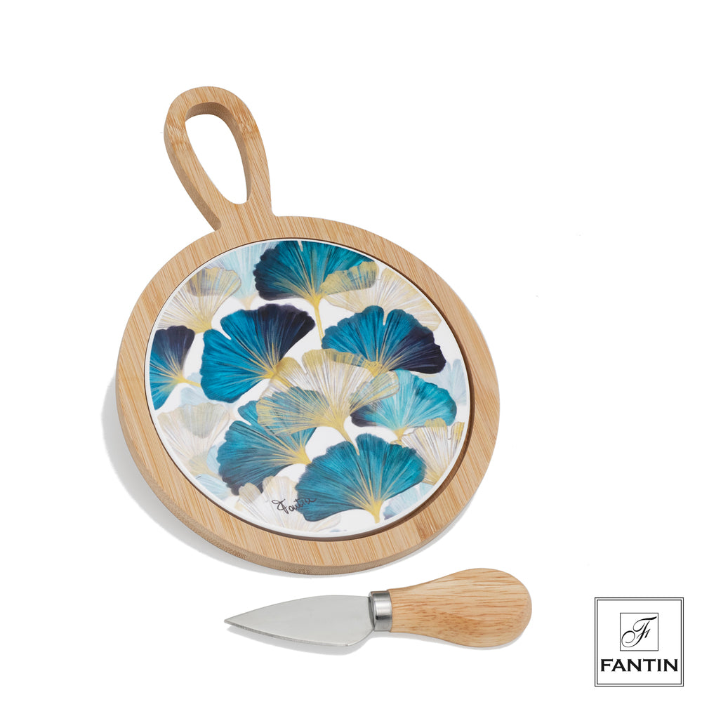 Fantin Argenti “Foglie ginkgo” set tagliere piccolo