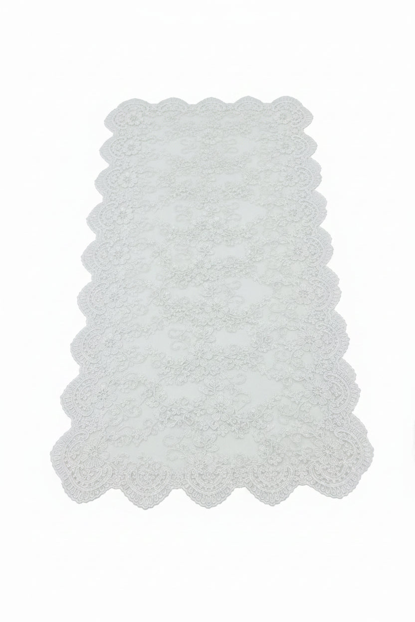 Fiori di Lena Runner bianco rettangolare