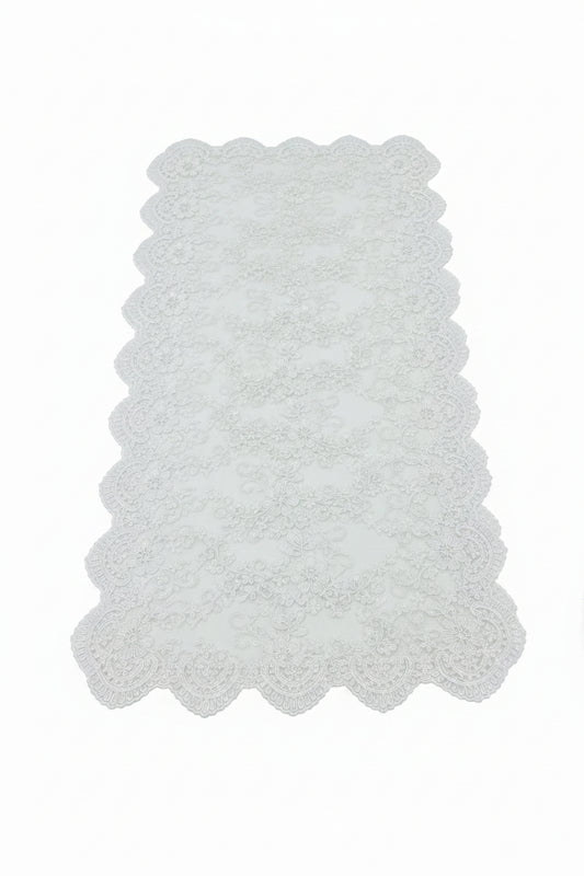 Fiori di Lena Runner bianco rettangolare
