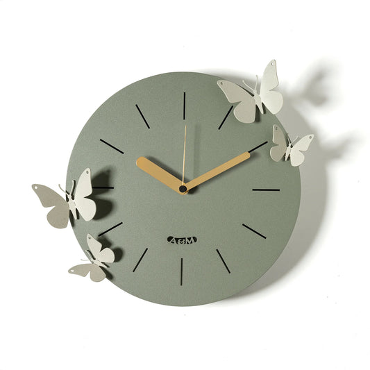 Arti e Mestieri "Battito d'Ali" orologio con farfalle (giada/avorio)