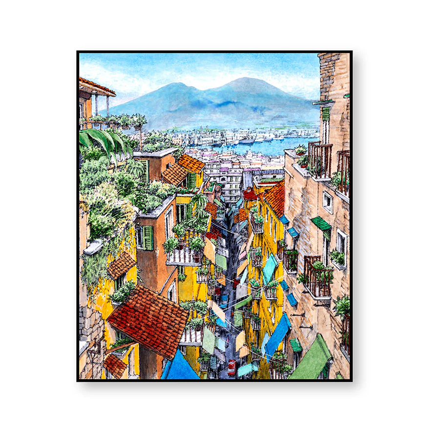 Egan Quadro "Napoli Mille Colori" 50X60