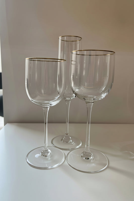 Servizio di bicchieri con filo in oro 36pz