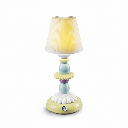 Lladro` "Firefly lotus" lampada da tavolo verde e azzurro