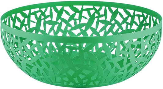 Alessi "Cactus" fruttiera di design traforata in acciaio colorato con resina epossidica, verde, 29 cm