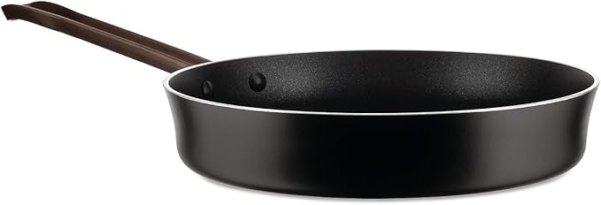 Alessi "Edo" PU113/28B padella a manico lungo in alluminio con rivestimento antiaderente, manico in acciaio inox con rivestimento in PVD, marrone