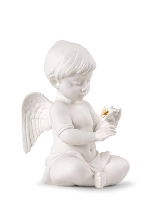 LLADRÓ Scultura Angelo con fiore