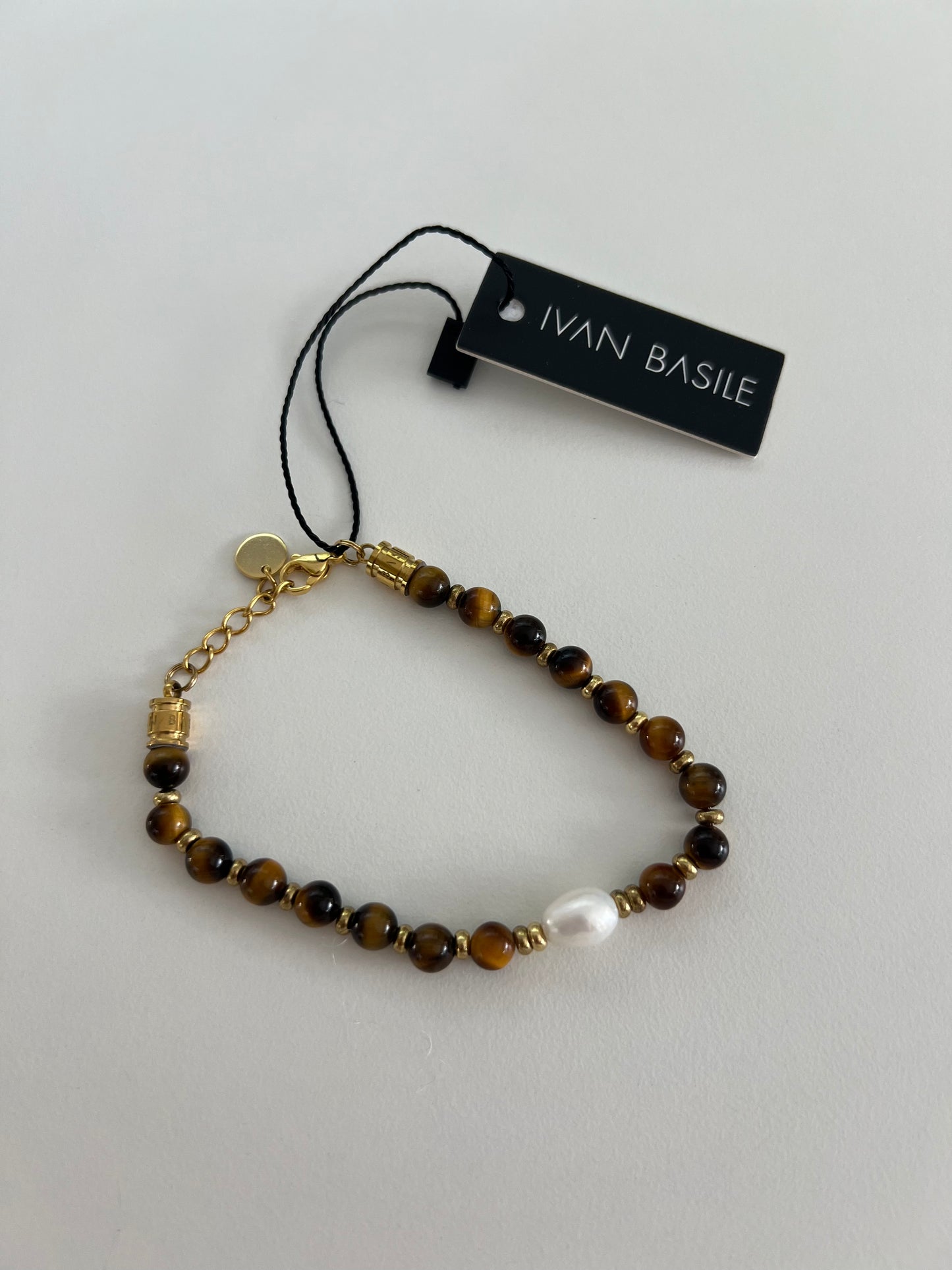 Ivan Basile “Occhio di tigre/Perla” bracciale