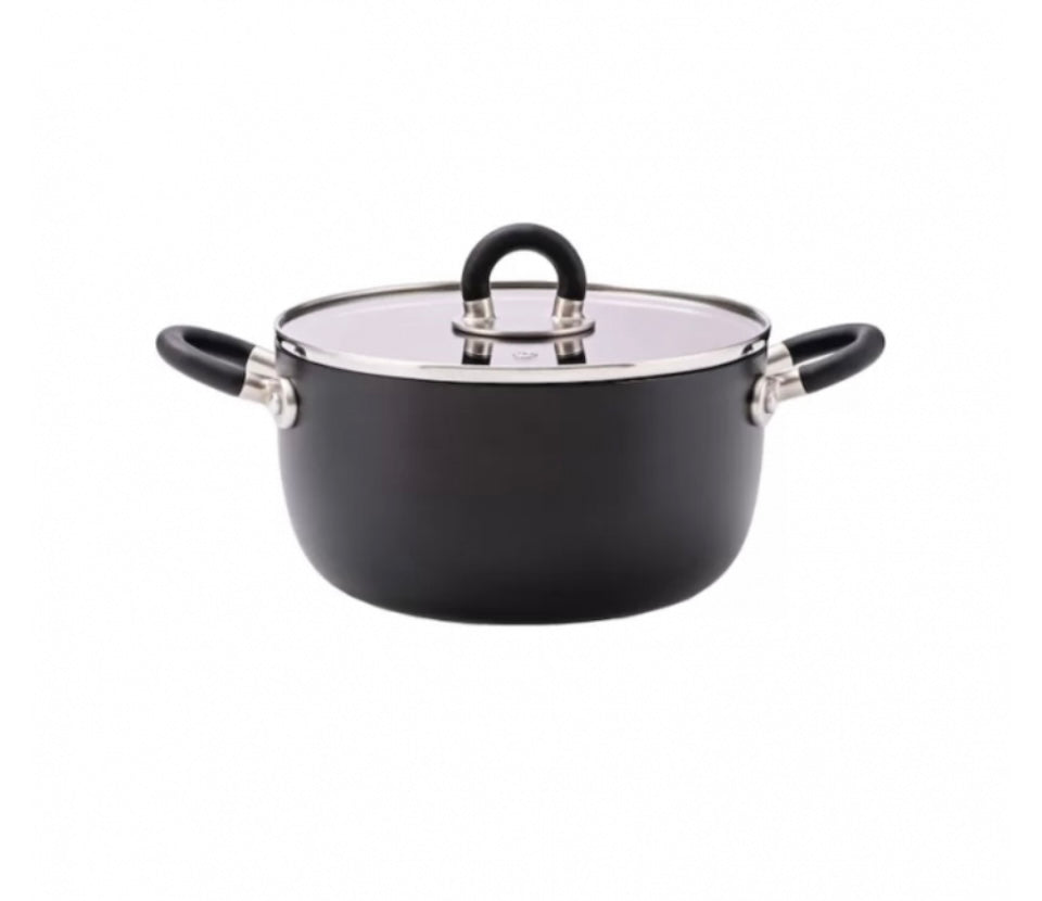 Alessi "MasterPro" casseruola in alluminio antiaderente con coperchio 16cm rosso