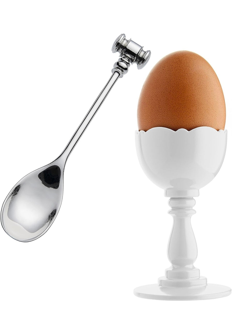 Alessi Dressed Portauovo con cucchiaio in acciaio
