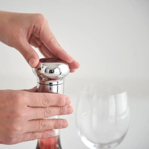 Alessi "Noè" tappo ermetico a espansione per bottiglie di vino e champagne, acciaio inox, lucido