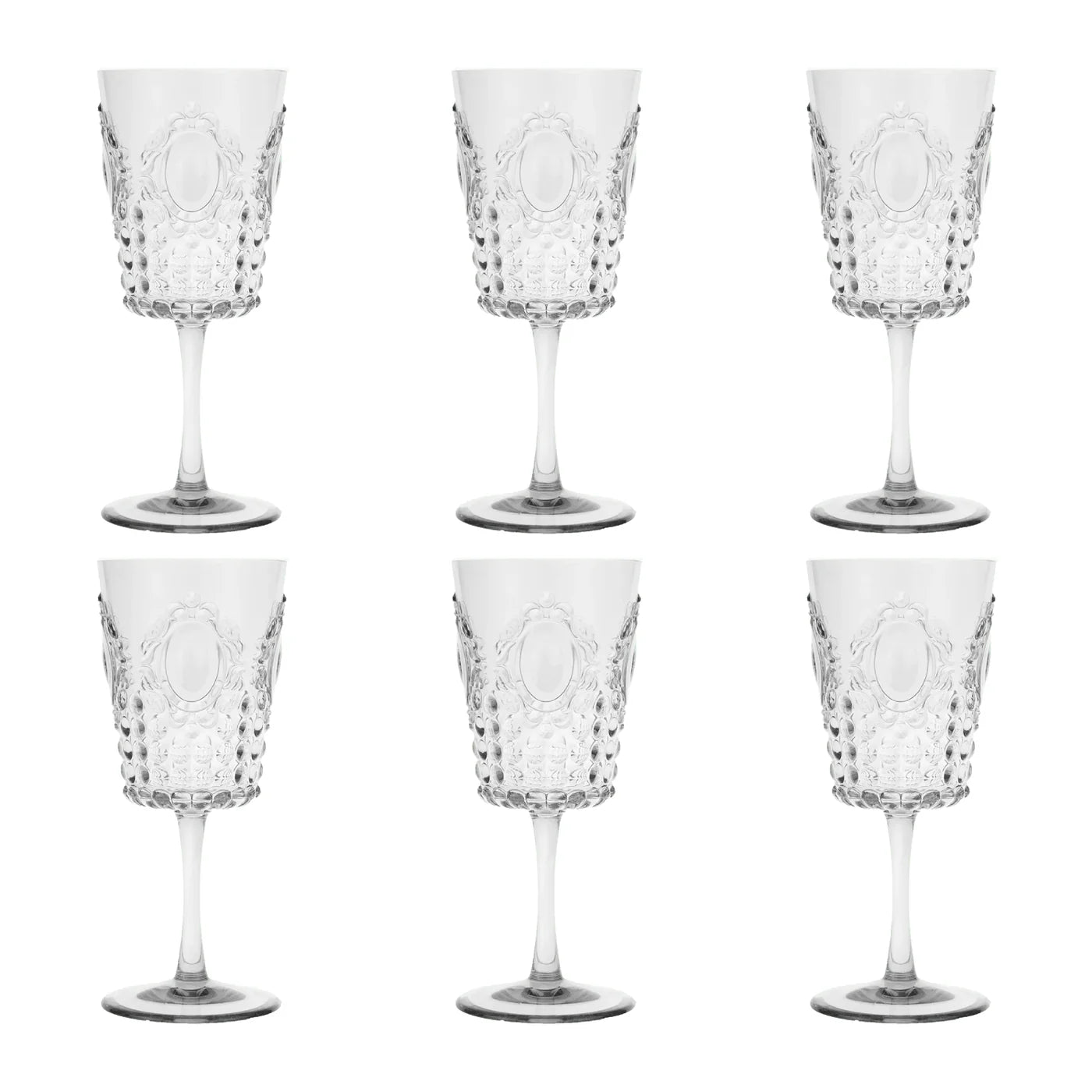 Baci Milano “Baroque & Rock” set 6 calici vino trasparente