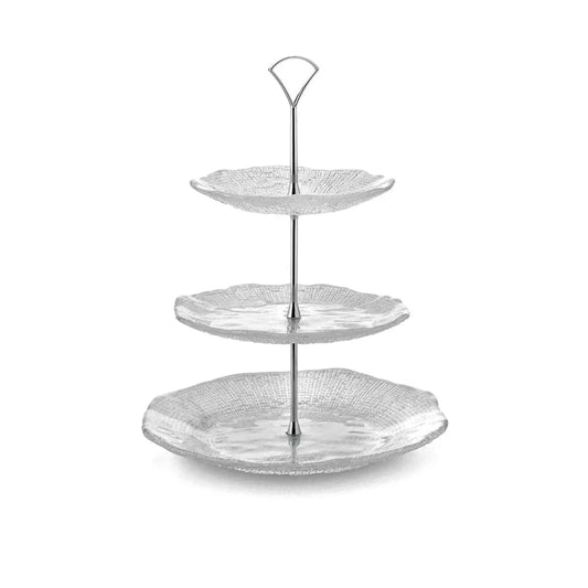 IVV Diamanté alzata trasparente a tre piani Ø 18 cm e Ø 22 cm e Ø 28 cm