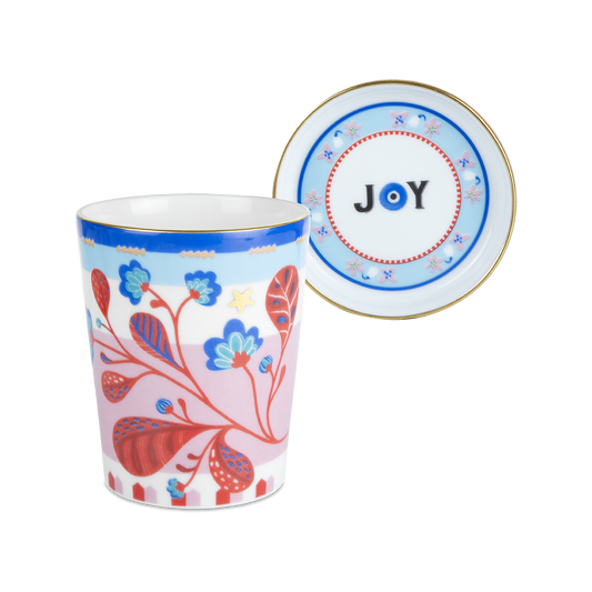 Baci Milano "Mamma mia" mug con piattino/coperchio in porcellana
