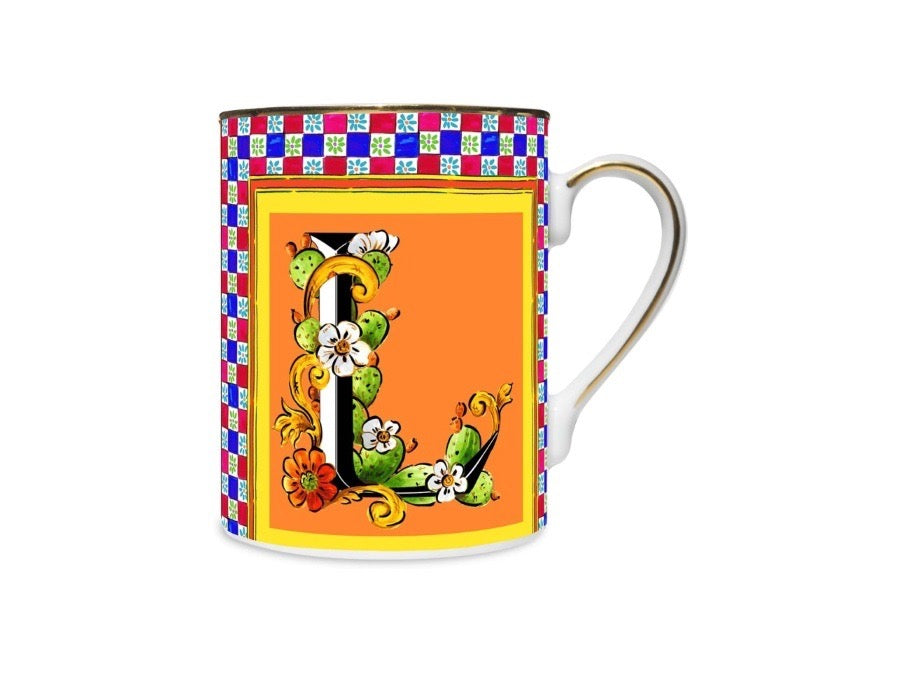 Baci Milano Ortigia - mug in porcellana, lettera L