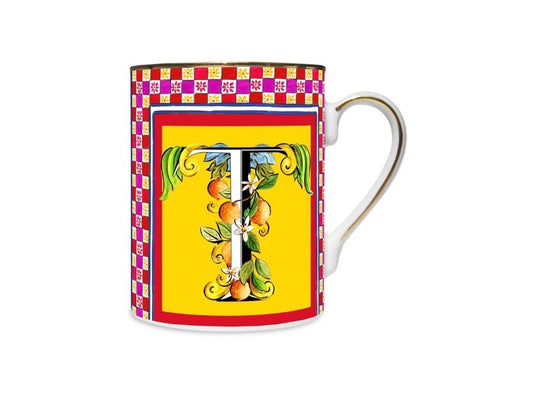 Baci Milano Ortigia - mug in porcellana, lettera T