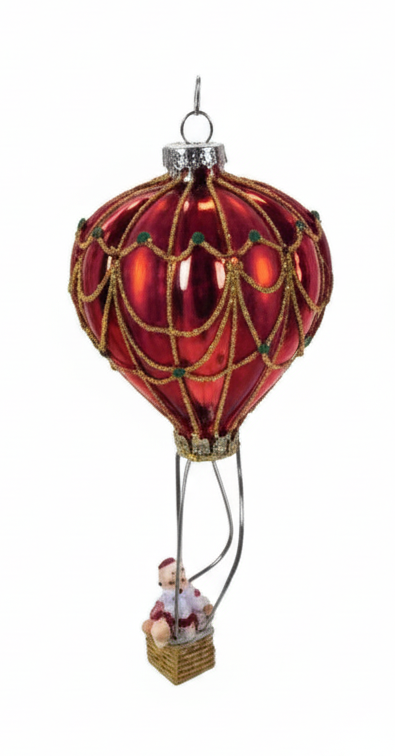 Bruco Mongolfiera da appendere Rossa in vetro