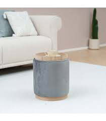 Versa POUF CON STORAGE E VASSOIO VELVET VERDE |Miriade