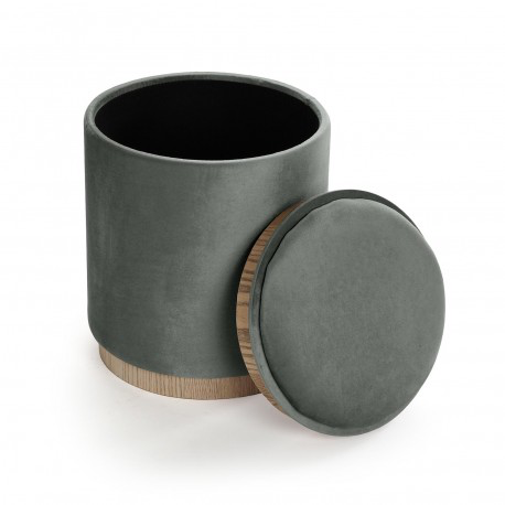 Versa POUF CON STORAGE E VASSOIO VELVET VERDE |Miriade