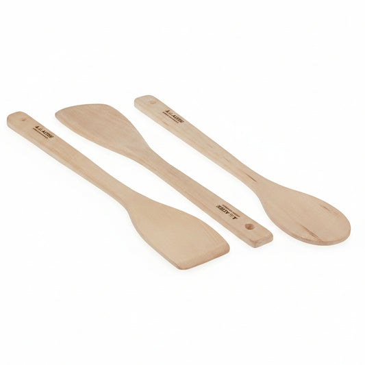 Alessi "kitchenTool" set cucchiaio, schiumatoio e spatola in legno (mestoli legno)