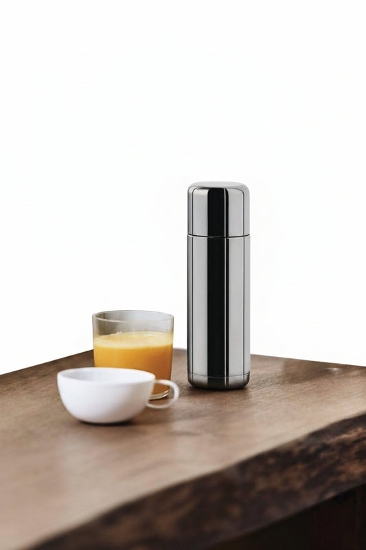 Alessi "Nomu" thermos a doppia parete di design in acciaio inox e resina termoplastica