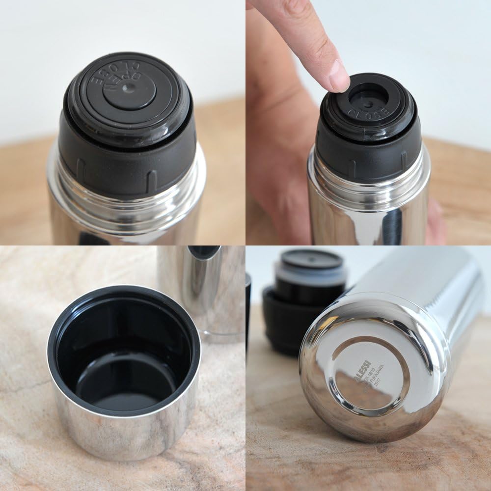 Alessi "Nomu" thermos a doppia parete di design in acciaio inox e resina termoplastica