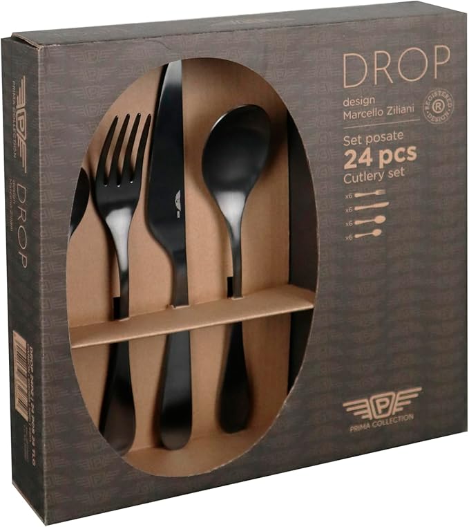 Pintinox "Drop" Nero Satinato set posate 24 pz