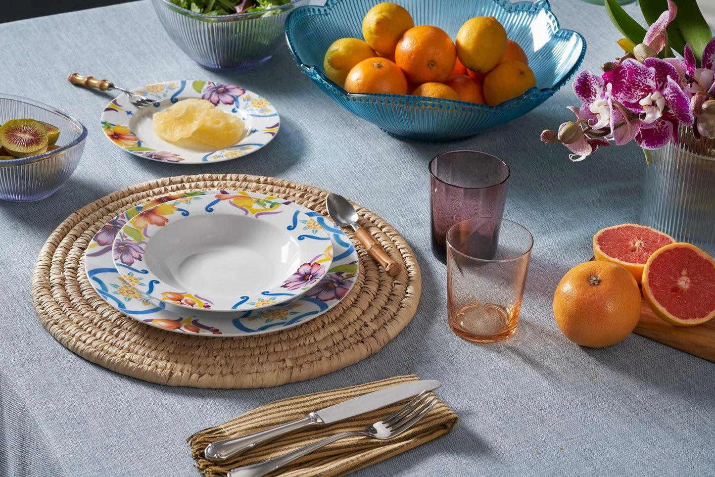 Galbiati "Maiolica Floreale" servizio tavola 18 pezzi in porcellana