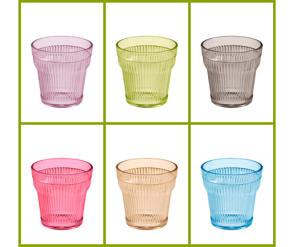Galbiati “Plisse” set 6 bicchieri acrilico colori assortiti