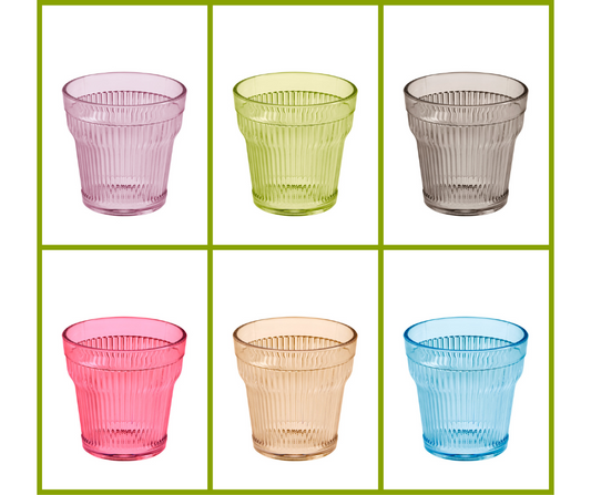 Galbiati “Plisse” set 6 bicchieri acrilico colori assortiti