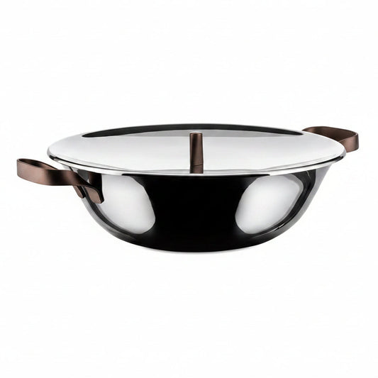 Alessi "Edo" wok acciaio con manici 34cm